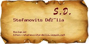 Stefanovits Dália névjegykártya